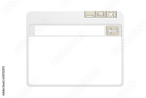Illustration: Internet Browser Window, simplified. Gray isolated on white Internet Browser Window, simplified. Gray isolated on white