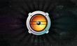Vector musical speaker icon on a dark background