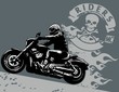 Editable vector illustration with rider.