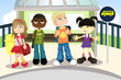 Children at bus stop