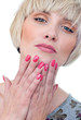 woman with painted fingernails woman with painted fingernails