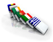 Effet domino crise Europe illustration Effet domino crise Europe illustration