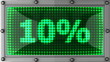 percentage announcement on the LED display