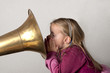 Mädchen mit Grammophon
