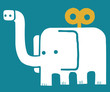 white elephant toy with key