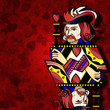 Valet de coeur sur fond rouge