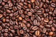 Dark roasted coffee beans texture