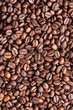 Dark roasted coffee beans texture