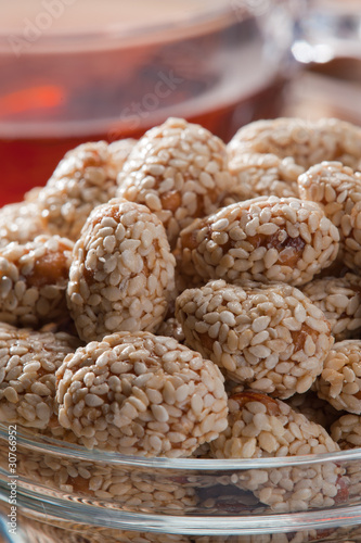 Photo: Almonds in sugar and sesame Almonds in sugar and sesame