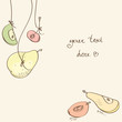 pretty background with hand drawn fruits