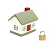 miniature house with lock
