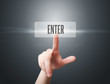 woman finger push enter button woman finger push enter button