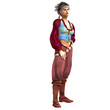 attractive female fantasy pirate. 3D rendering over white attractive female fantasy pirate. 3D rendering over white