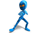 funny and cute cartoon female robot. 3D rendering with clipping