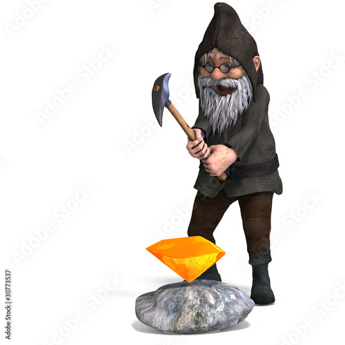 Illustration: cute and funny cartoon garden gnome.3D rendering with clipping cute and funny cartoon garden gnome.3D rendering with clipping