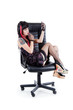 Photo en ligne au meilleur prix Modern pinup girl applying lipstick