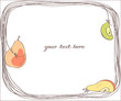 pretty background with hand drawn fruits