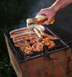 ablöschen von Grillfleisch