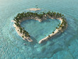 aerial view of heart-shaped tropical island aerial view of heart-shaped tropical island