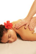 Woman enjoying a massage laying on a table