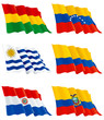 Flags Venezuela, Bolivia, Paraguay, Colombia, Ecuador, Uruguay