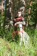 Knight sitting under the tree