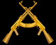 Vector illustration of two gold ak47