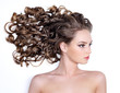 Curly long hair of woman
