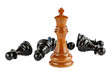 Chess pawn and king isolated on white background Chess pawn and king isolated on white background