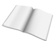 Open magazine with blank pages.