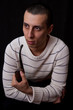 portrait of man with pipe portrait of man with pipe