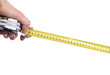 Foto: Hand with measuring tape, isolated over white Hand with measuring tape, isolated over white