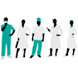 Medical people Silhouettes.Vector