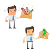 set of funny cartoon manager