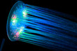 Shower with illumination  and streaming water