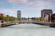 Pedestrian bridge in city