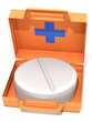 The first-aid set with a tablet The first-aid set with a tablet