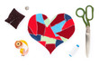 fabric scraps heart. Valentine's Day