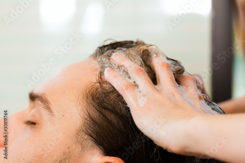 Photo: Man at the hairdresser Man at the hairdresser