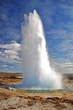 Famous Geyser eruption in a sunny day, Iceland