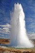 Famous Geyser eruption in a sunny day, Iceland