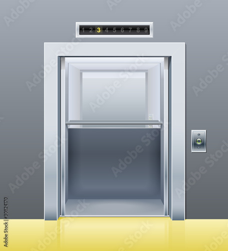Vektor: elevator with opened door elevator with opened door