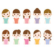 茶髪の女性　10人