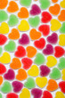 Colorful heart shape jelly