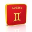 Sternzeichen - Zwilling Rot Gold