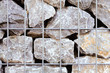 Naturstein, Mauer, Gabionen, Bruchstein, Drahtgitterkorb