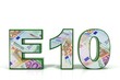 Schriftzug E10 bebildert