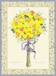 Greeting card with a bouquet daffodil.