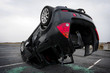 car turned upside-down, detail