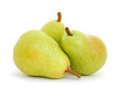 Three pears isolated on white background
